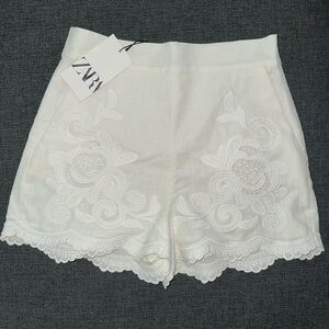 Zara linen lace shorts